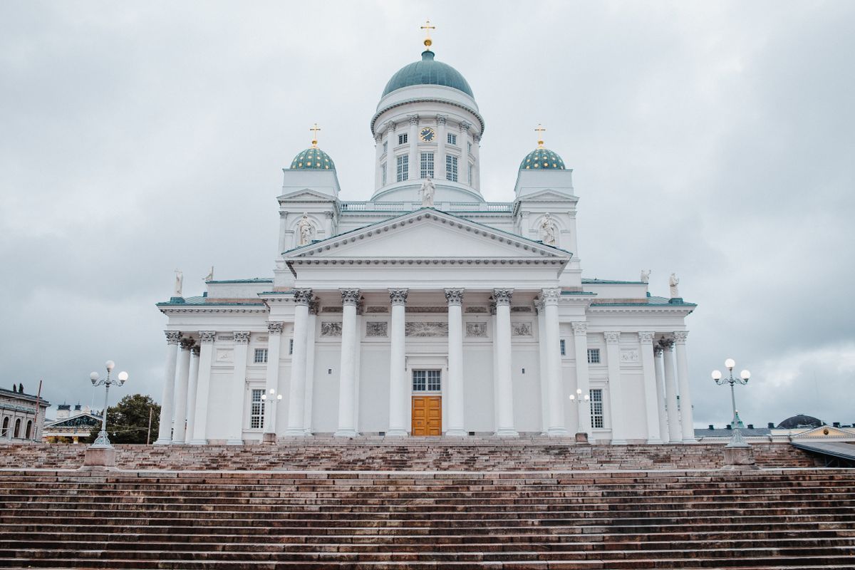 Helsinki Cathedral above the Senate Square steps