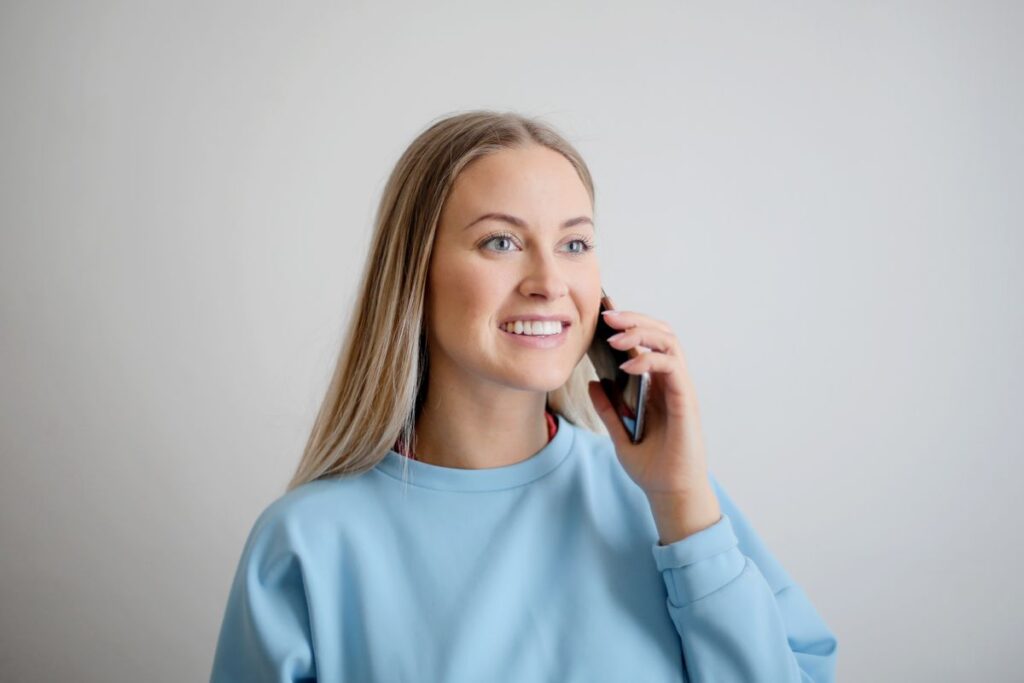 A woman making a call on her mobile