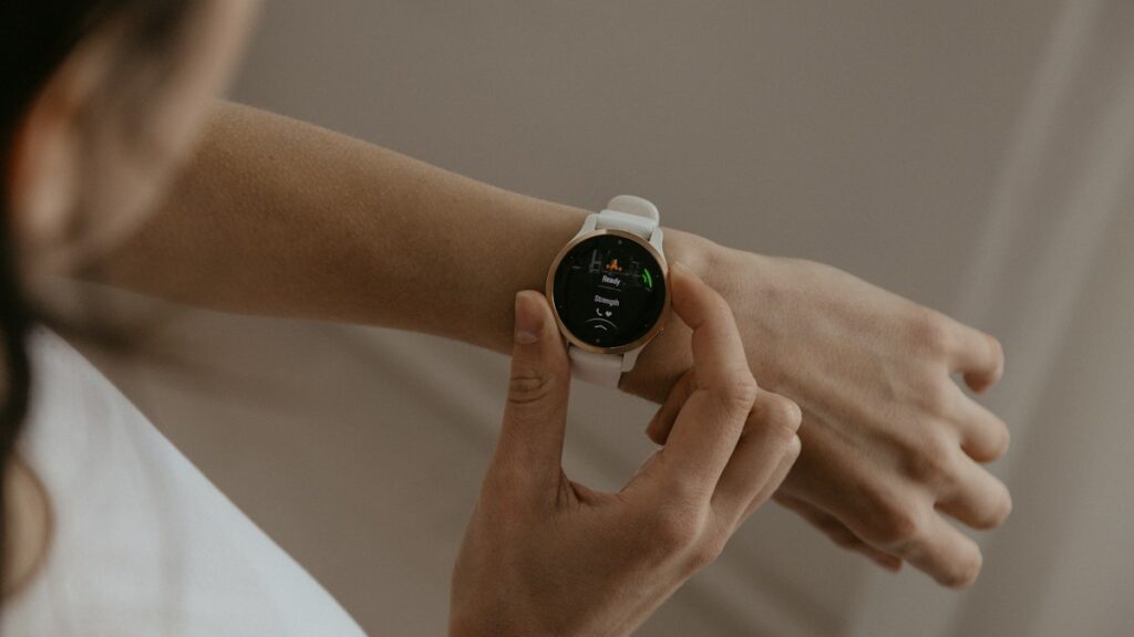A smartwatch worn on a wrist